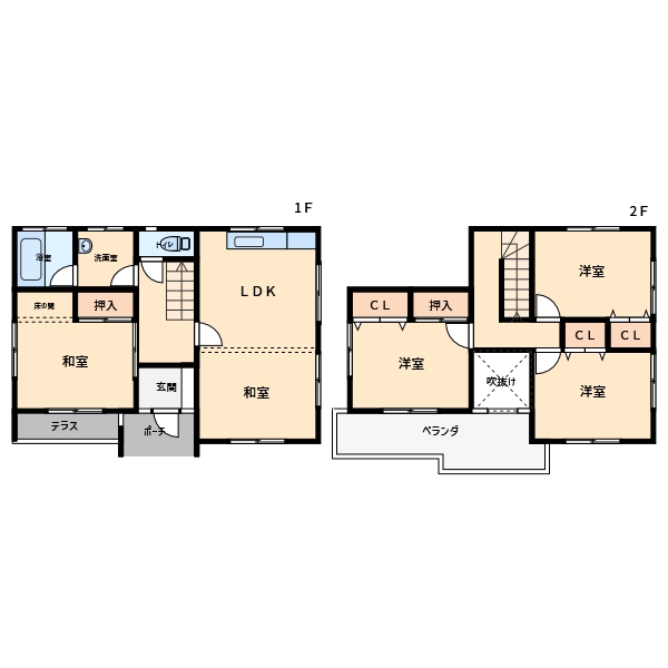 各居室が広々とした4LDK